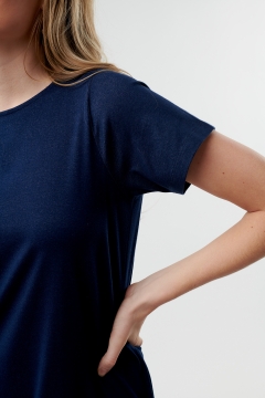 womens navy back darts knee dress